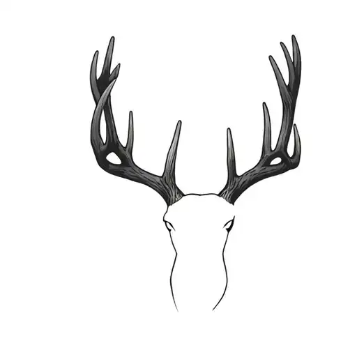 Deer Antlers Only With Intials Clm