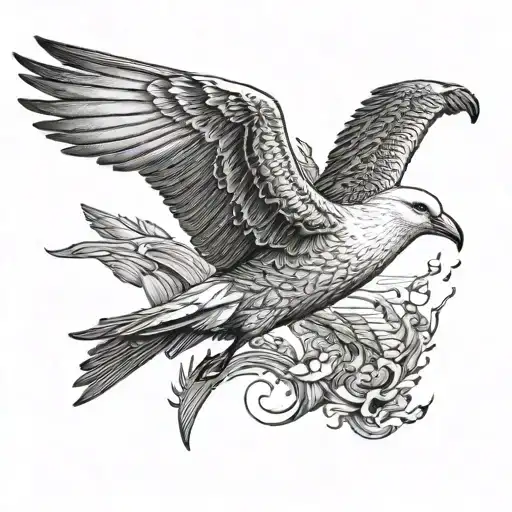 Flying Albatross Viewed From Above