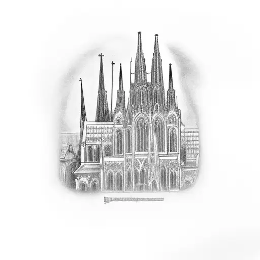 Gothic Cathedral With Musical Notes