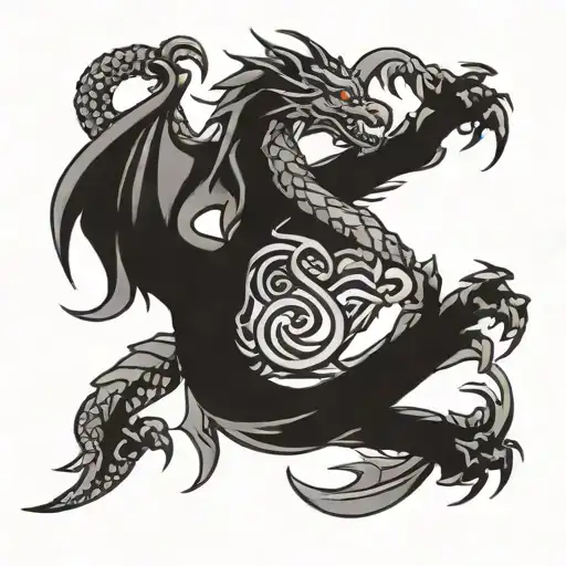 The Dragon Wraps Around The Letter A