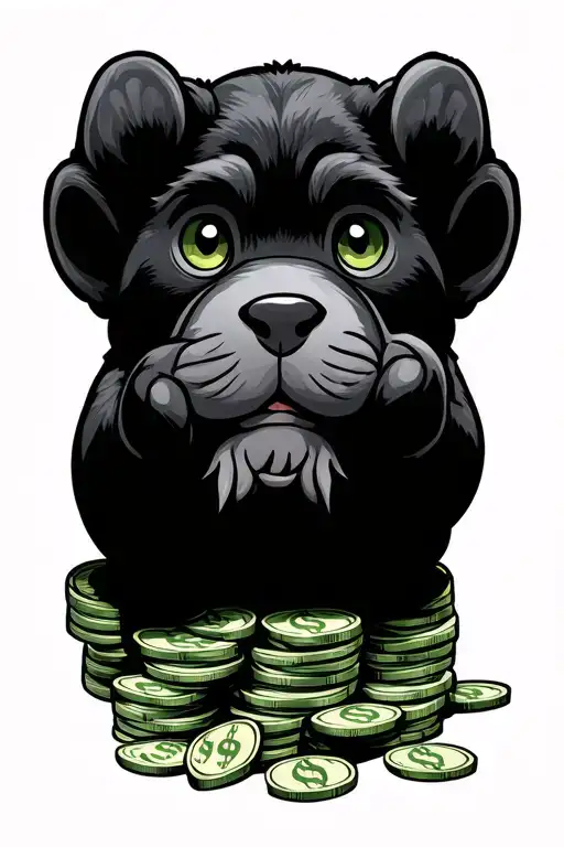 Uncle Paws Counting Money With Dollarlets On Top