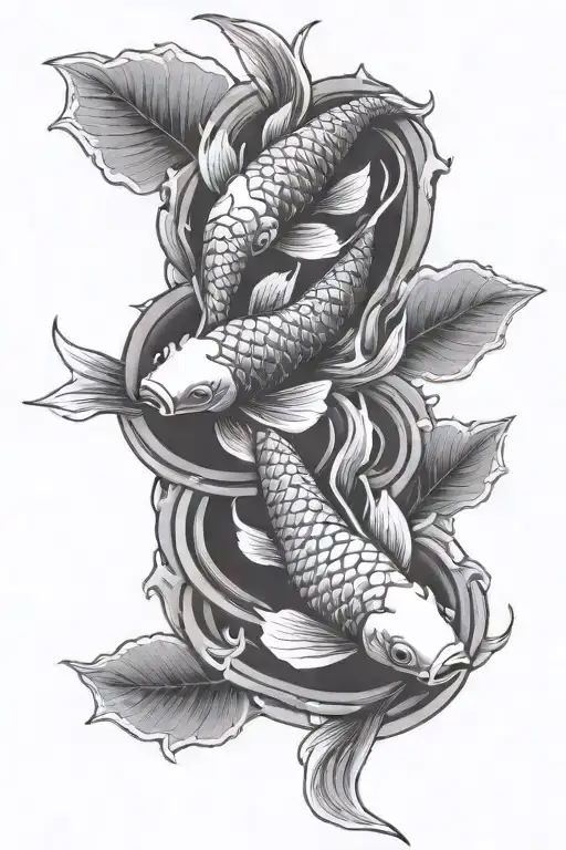 Three Koi Fish Swimming