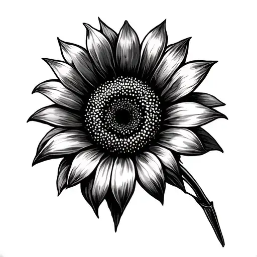 Black White Sunflower