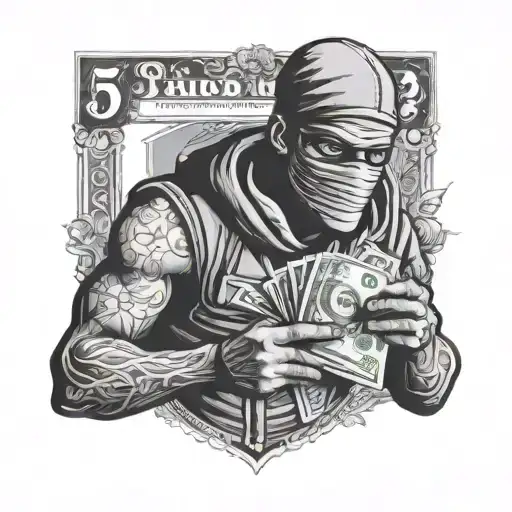 Robber Holding Money