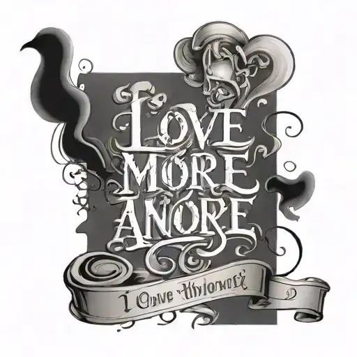 Make A Tattoo Sketch With The Inscription I Love You More Than Anyone In The World