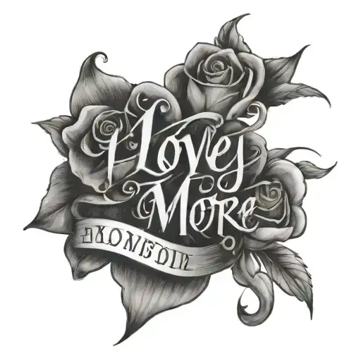 Make A Tattoo Sketch With The Inscription I Love You More Than Anyone In The World