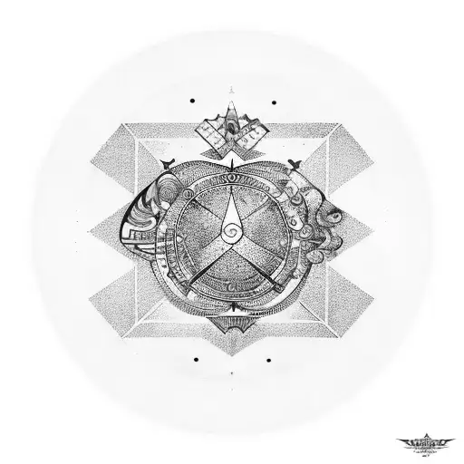 Realistic Depiction Of A Virgo Symbol Surrounded By Geometric Shapes