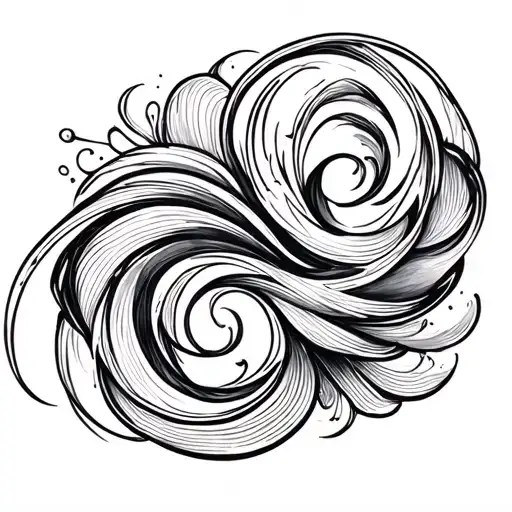 Swirly Black Fine Line