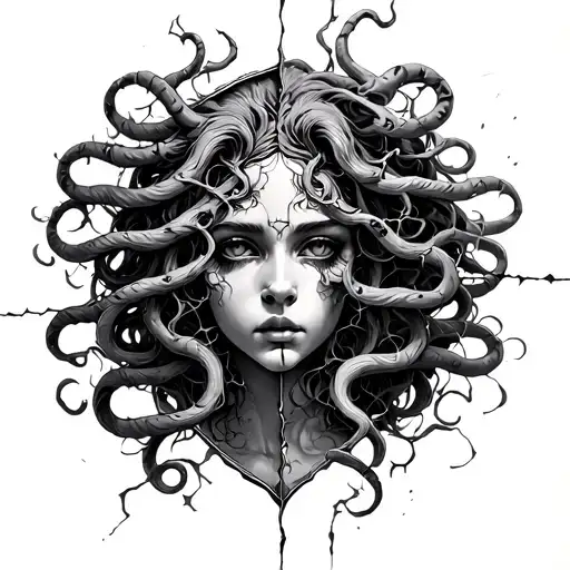 Medusa Seen From A Broken Mirror