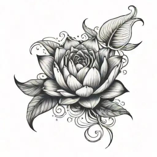 Water Lilly And Rose Wrapped