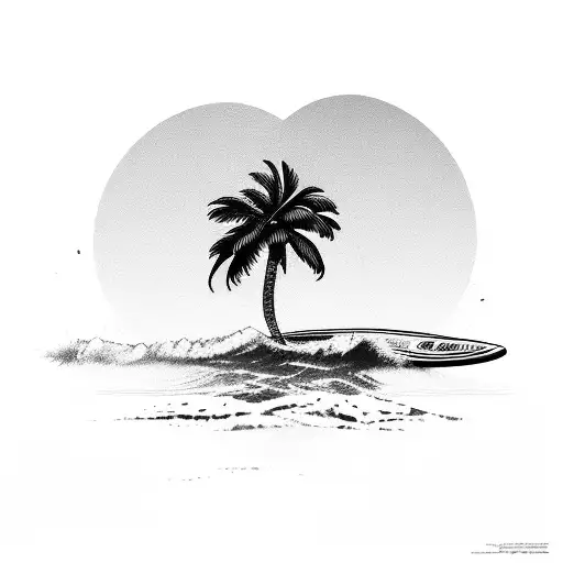 Palm Tree Surfboard