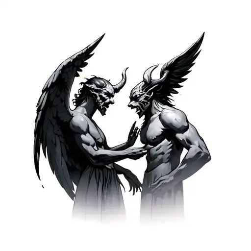 Angel And Demon Talking To Oidio