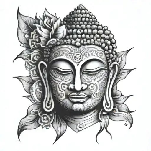 Mandala Spiritual Buddha Face