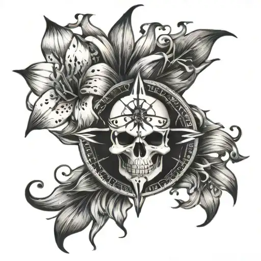 Skull Lily Compass