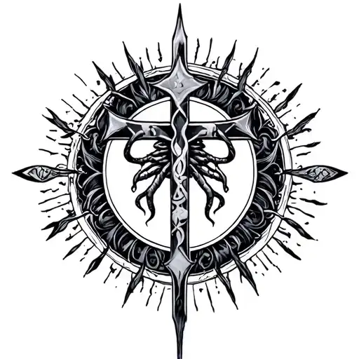 Cancer Zodiac And Cross