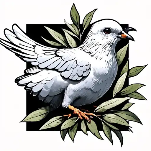 Dove Holding Olive Branch