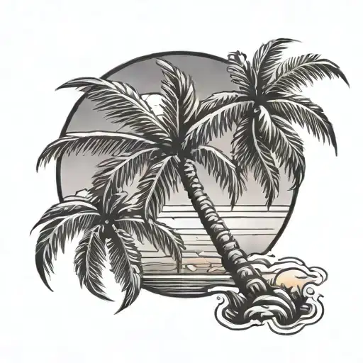 Palm Tree And Sunset