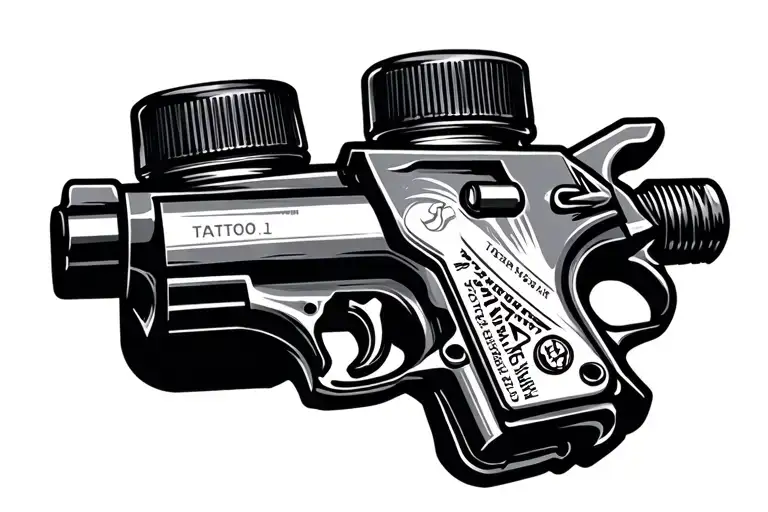 Tattoo Gun With Ink Bottle
