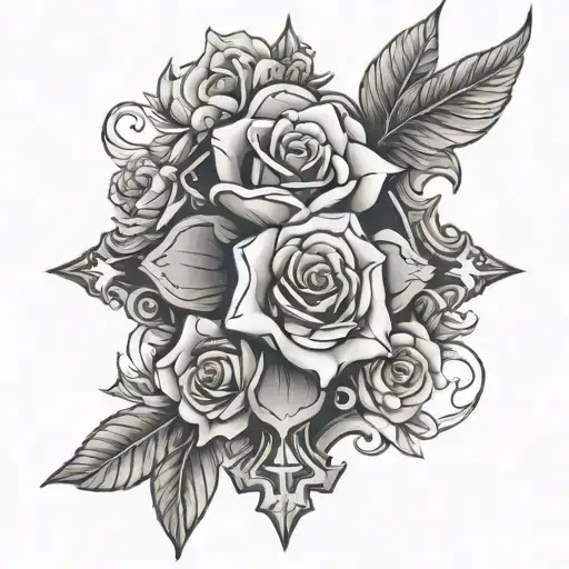 Dove Rose Cross Fore Arm