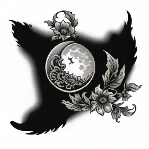 Crescent Moon With Daiseys