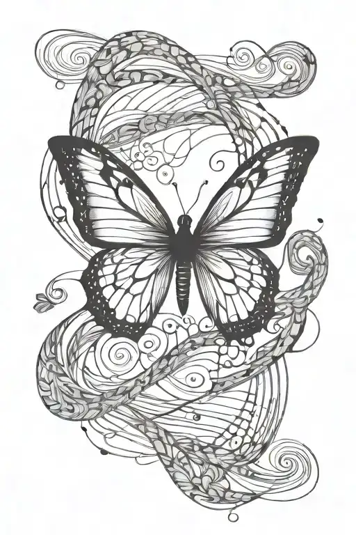 Minimalist Butterfly Emerging From Infinity Symbol