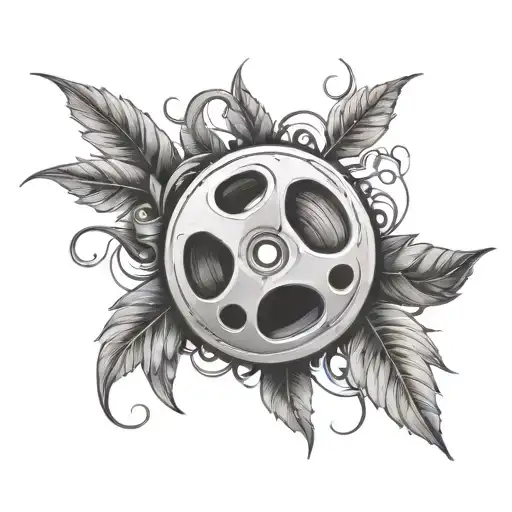 A Movie Reel Intertwined With Plant Vines