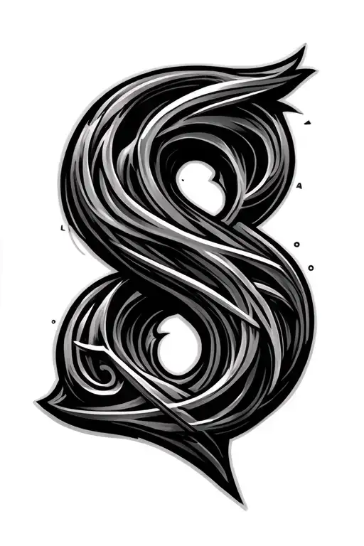 Letter S Calligraphy Masculine