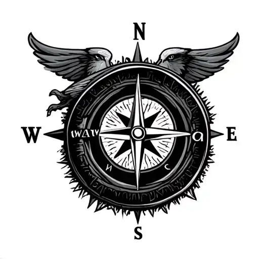 Compass With Eagle Scout Badge