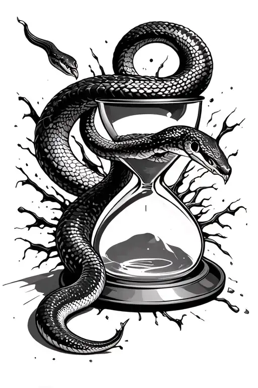 Snake Breaking A Hour Glass