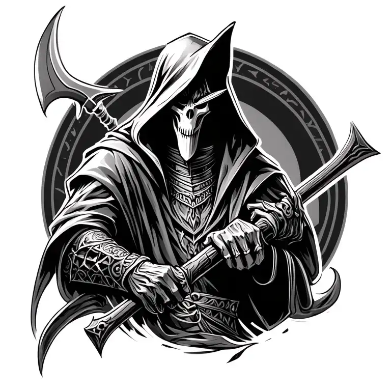 Reaper Anubis Hooded With Scythe