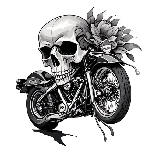 Skull With Harley Davidson