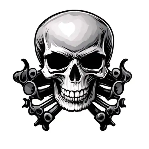 Skull With Harley Davidson