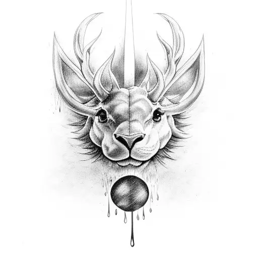 Black White Hart Teardrops