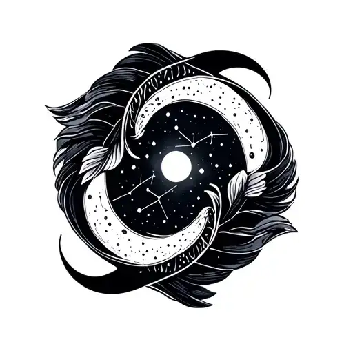 Mid Evil Pisces Constellation Intertwined