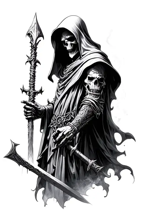 Grim Reaper Turning Into Gods Warrior