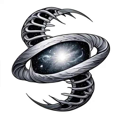 Double Helix With A Galaxy Inside