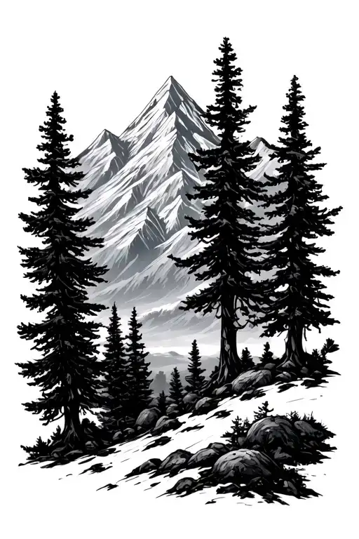 Mountain Trees Plains