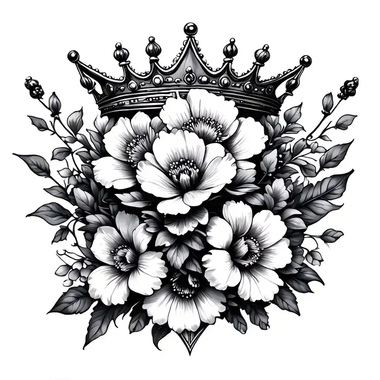 Flowers And Crown Going Vertical