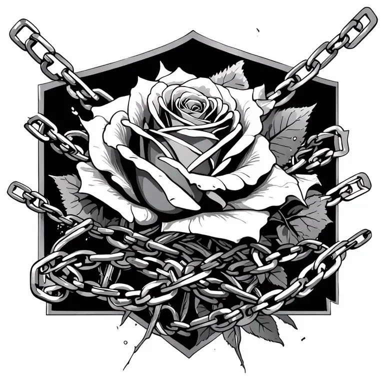 Chains Breaking And Roses Wrapped Together