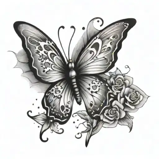 Butterfly With Stars And Moon