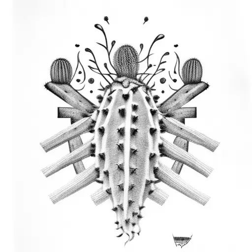 Cactus With Skulls