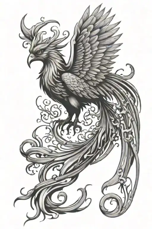 Phoenix Rising From The Ashes Symbolizing Overcoming