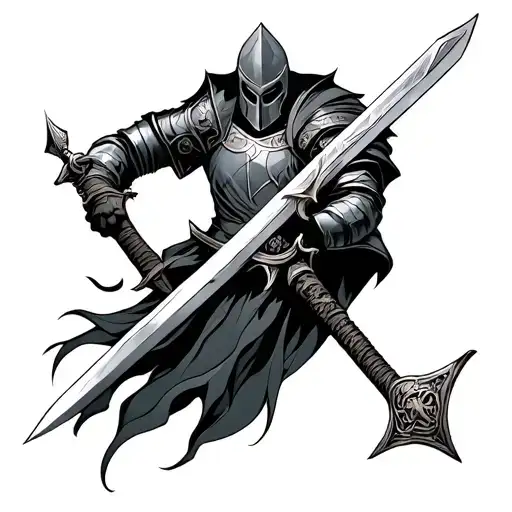 Knight Holding Sword