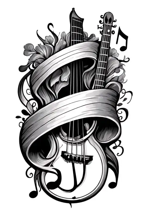 Rip Tattoo With Music Notes