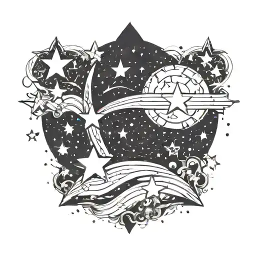 Starry Sky With Different Stars In Different Sizes