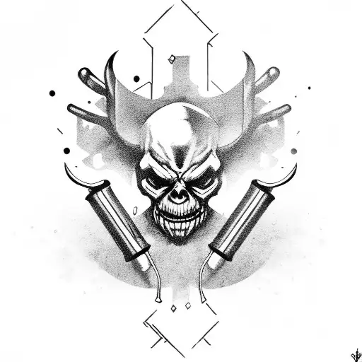 Evil Jester Holding Brass Knuckles