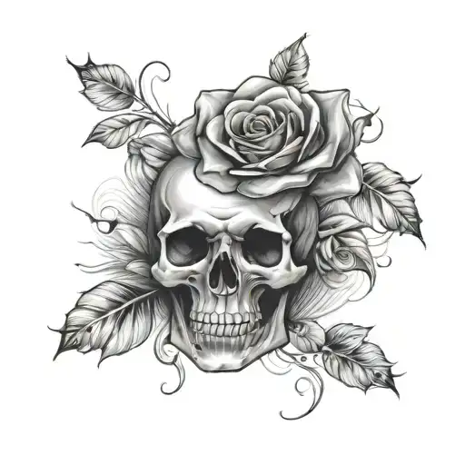 Skull And Rose