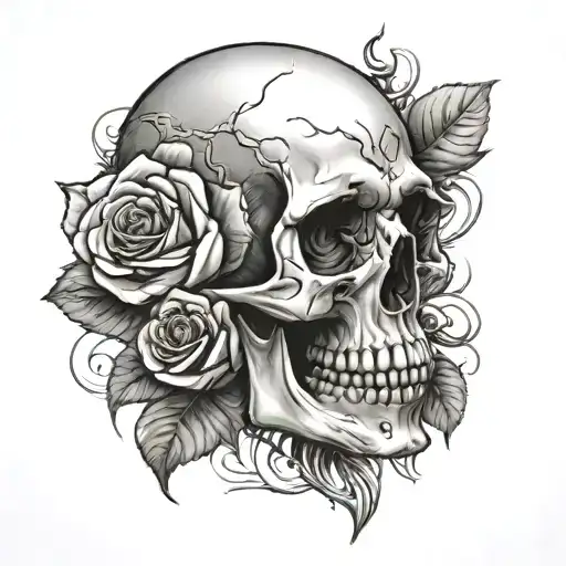 Skull And Rose
