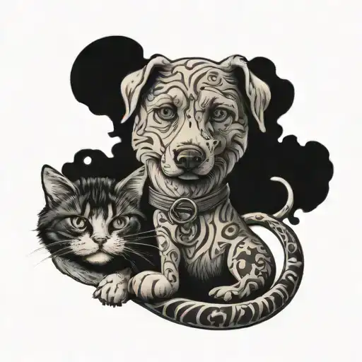 The Dog And The Cat Have Had A Difficult Journey