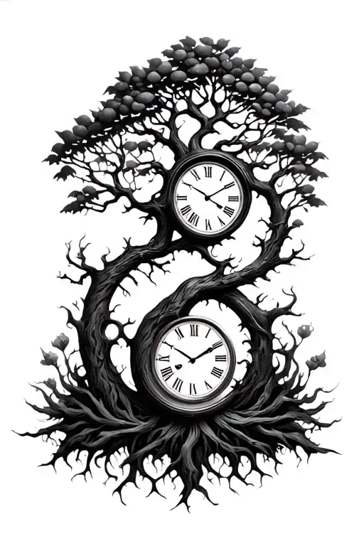 Tree Of Life And Analog Clocks